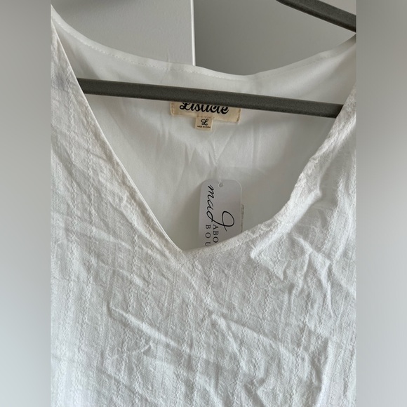 Listicle White Babydoll Mini Dress - L NWT - Picture 5 of 11